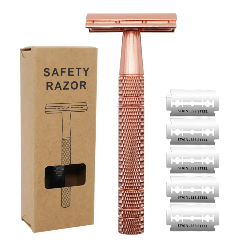 Rose Gold Double Edge Safety Razor | MOCHA BUTTER COSMETICS